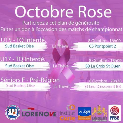 Affiche octobre rose sud basket oise