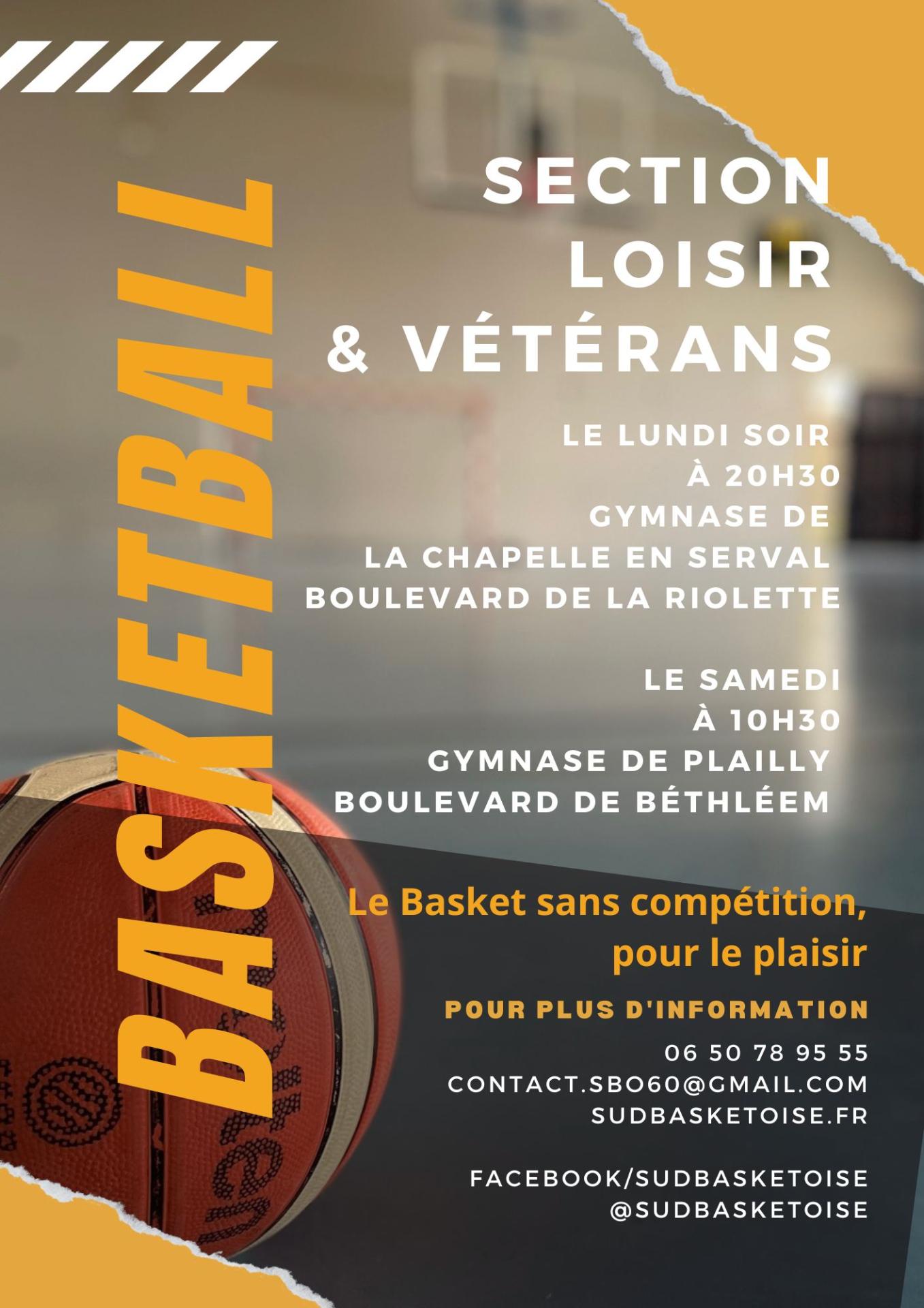 Basket ball loisir et veterans sud basket oise