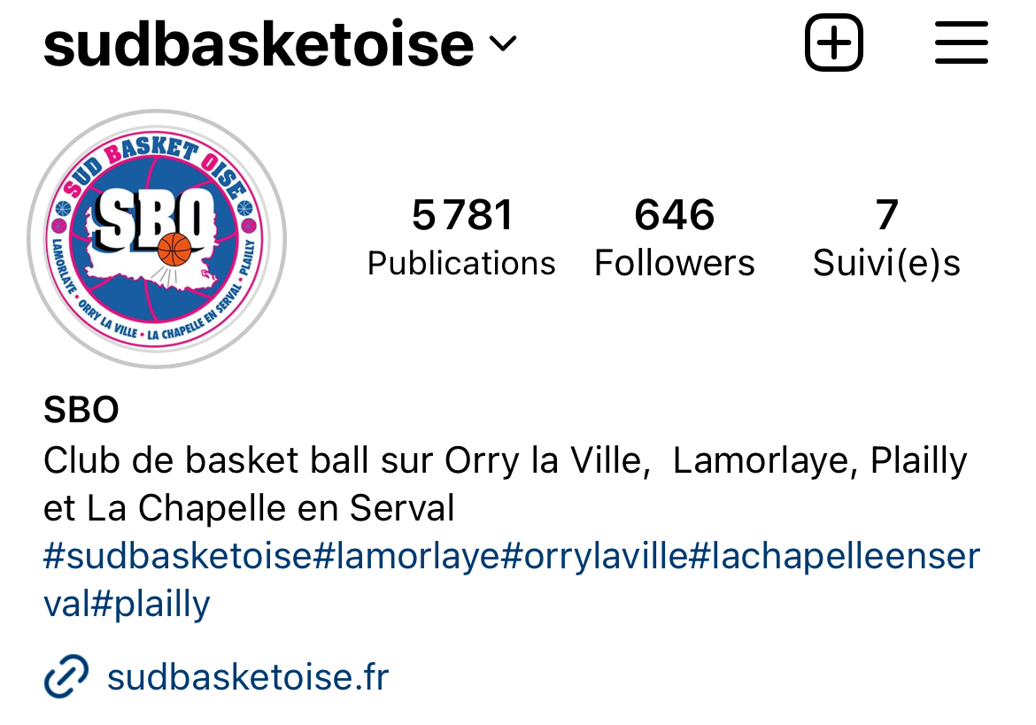 Instagram Sud Basket Oise