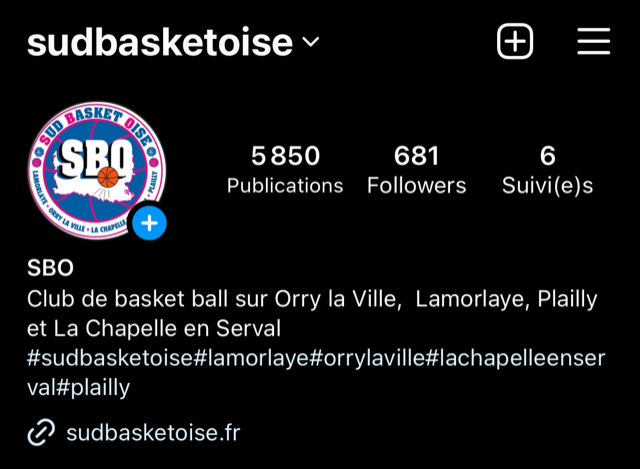 Instagram Sud Basket Oise