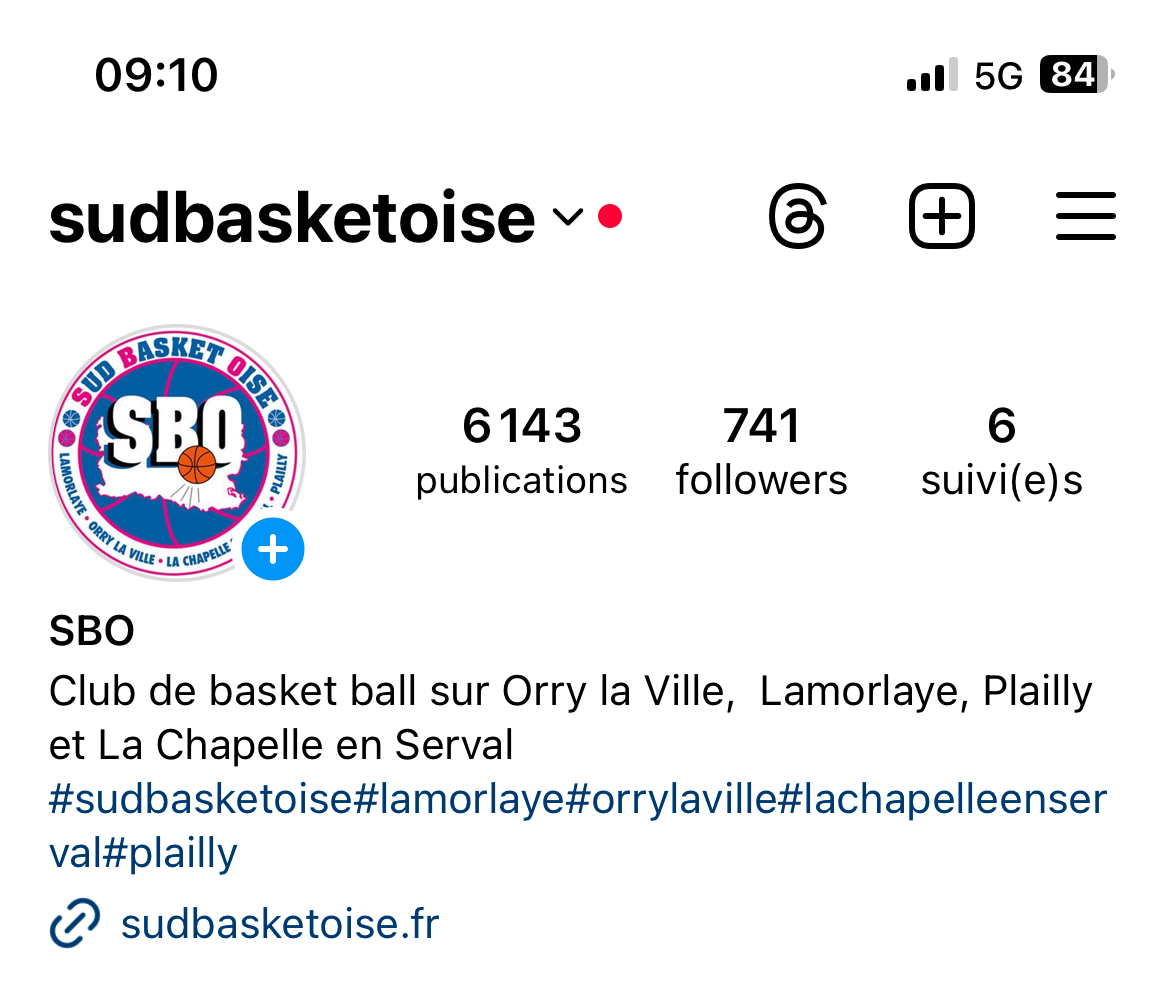 Instagram Sud Basket Oise