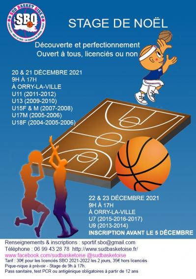 Stage de noel sud basket oise